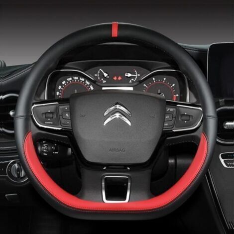 Couvre-Volant - ROUGE - Citroen C3 II III - Confort Conducteur - Compatible C3 AIRCROSS - Noir