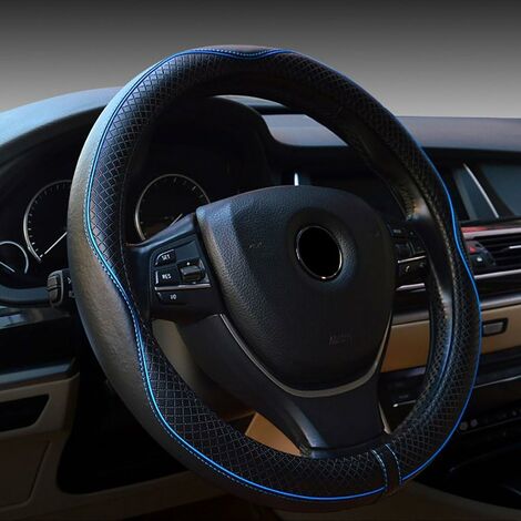Couverture de volant en cuir antidérapante de 38cm, couvre-volant universel  de Style bande élastique pour voiture SUV - AliExpress