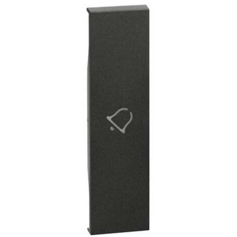 Cover Bticino Living Now con simbolo campanello 1M nera KG01D