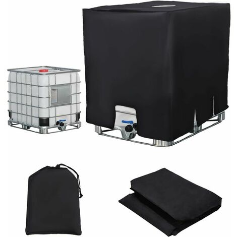 Cover for 1000L IBC Tank, Water Tank Cover Cover, Anti-UV Anti-dust IBC Tank Container Cover, Protective Cover (120 x 100 x 116 cm Black)
