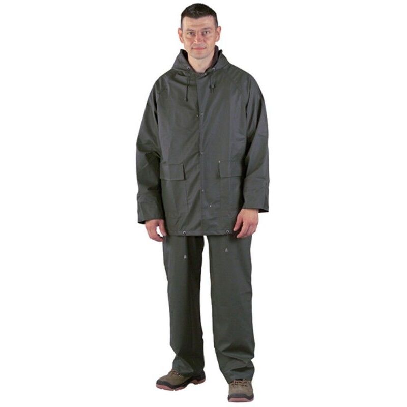 Coverguard - Lot de 10 - Ensemble de pluie de travail pu set - Vert l - 46/48 Coverguard - Lot de 10 - Ensemble de pluie de travail pu set - Vert l - 46/48