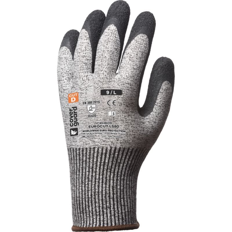 Lot de 5 - Gants anti-coupure tricot sans couture - Gris chiné Taille 11