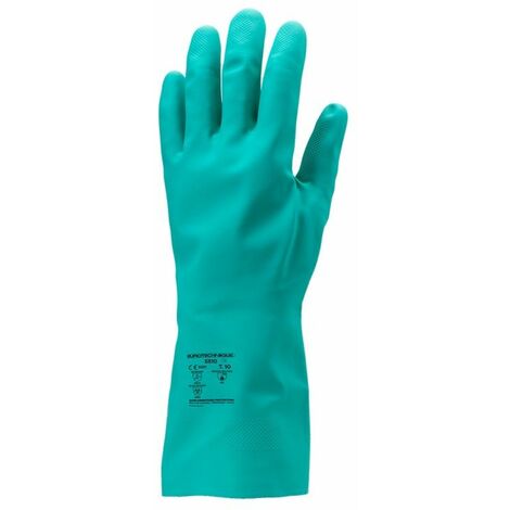 Coverguard - Gant de protection chimique vert en nitrile 5500 épaisseur 0.38 EUROCHEM N5510 (Pack de 10) Taille:9 - Vert