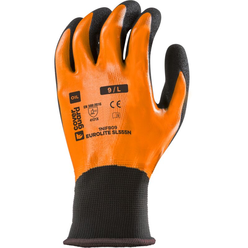 Lot de 10 - Gants Manutention simply pro SL555N end nitrile paume+3/4 dos Taille 6