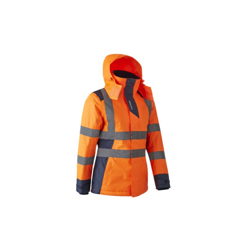 Parka de travail haute visibilité Femme hora - Orange HV/Marine s
