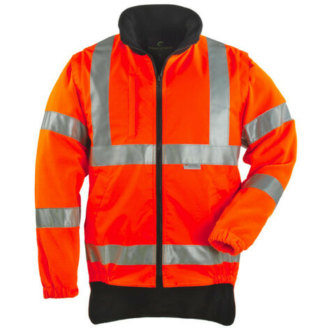 Coverguard – Veste de travail polyester Hi-Way orange – Manches amovibles 3M – Taille XXL – Coutures étanchées et col montant contrasté