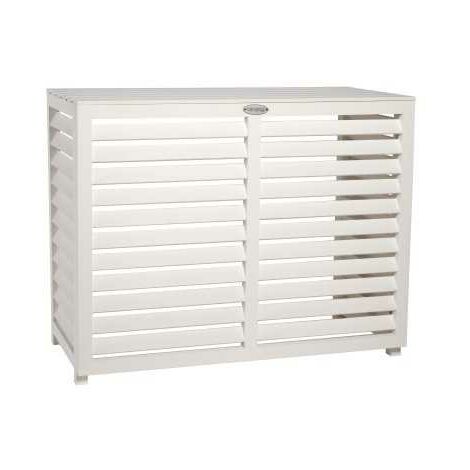 Coverpac – Cache climatisation composite blanc L 982x462x787 – WPC durable résistant aux intempéries – Réduction du bruit et intégration décorative