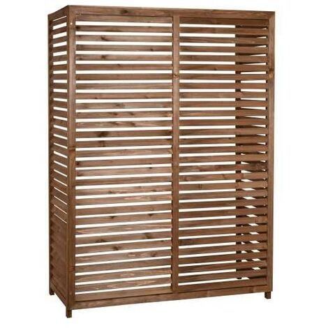 Coverpac – Cache climatiseur bois traité XL 1150x500x1600mm – Protection contre intempéries – Installation facile avec vis inox – Circulation d'air optimisée