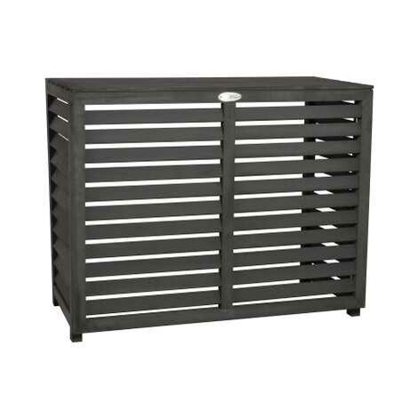 Coverpac – Cache climatiseur en WPC gris anthracite – Dimensions L 982 x P 462 x H 787 mm – Protection contre intempéries et réduction du bruit