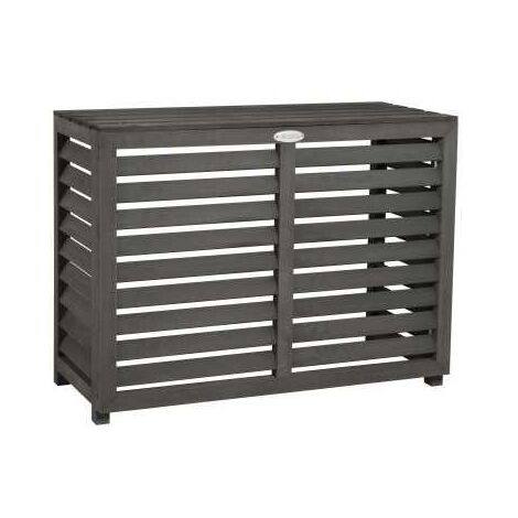 Coverpac – Cache climatiseur WPC gris anthracite M – Dimensions 882x286x676mm – Résistant aux intempéries – Réduit le bruit extérieur