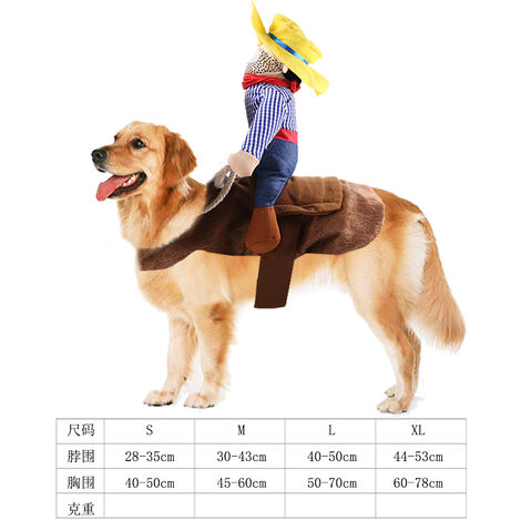 Cowboy Dog Costume Ride Funny Style Christmas Halloween Cosplay Costume Puppy Dog Costume for Christmas, Halloween Carnival Event Themed Celebration Party