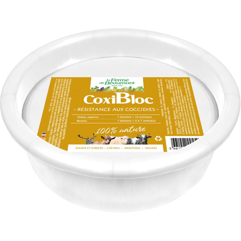 Ferme De Beaumont - CoxiBloc Résistance aux coccidies Bloc à lécher chèvres et moutons 10 kg