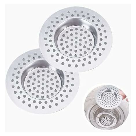 2 colador de fregadero de cocina con asa, colador de fregadero de acero  inoxidable con asa, rejilla de bandeja de cocina, diámetro de 110mm fácil  de limpiar