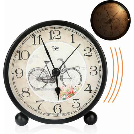 Reloj despertador analógico, clásico, retro, esfera, timbre, color
