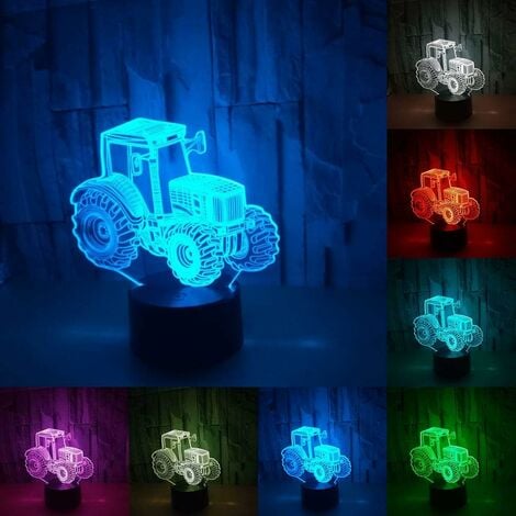 USB Farbwechsel Traktor Holz Wand Lampe Nachtlicht Schlummerlicht