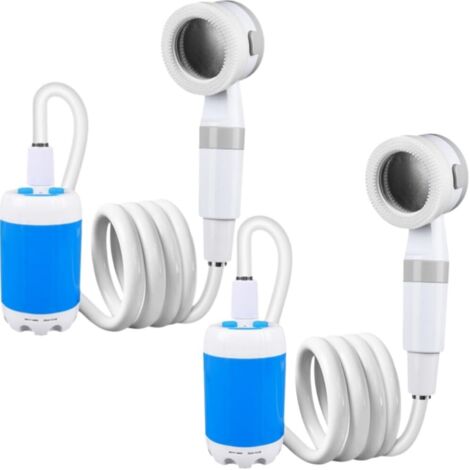 cozidia Douche de camping mobile avec pompe à eau rechargeable, pommeau de douche portable léger pour camping, randonnée, plage, entretien jardin et lavage voiture