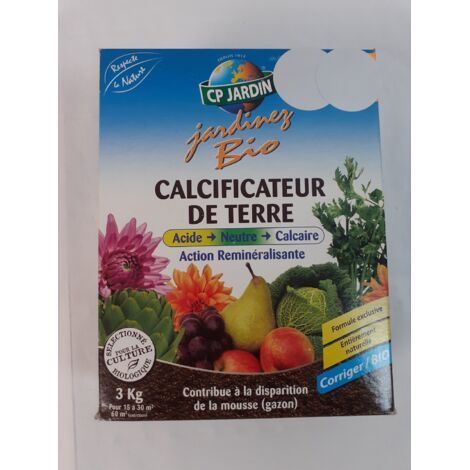 CP JARDIN - Calcificateur de terre - 3kg - Action reminéralisante et anti-mousse - Voir photos