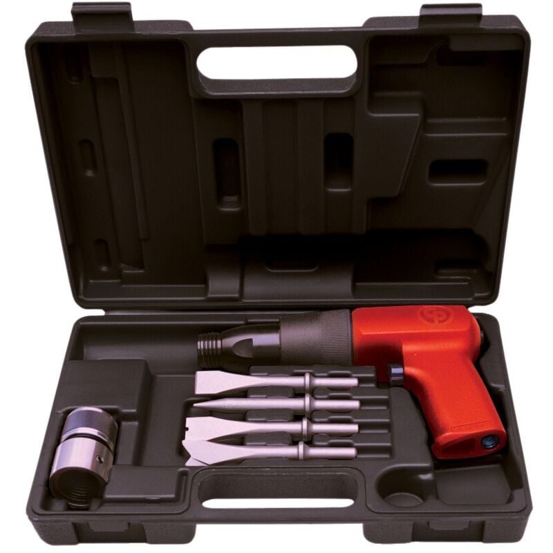 CP7110 Red. Vibration Air Hammer Kit comes with 4 Chisels - Chicago Pneumatic