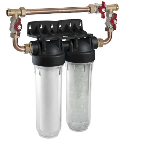 CPED Filtre duplex Pilotéphos 3 en 1 antitartre, corrosion et impuretés avec by pass intégré