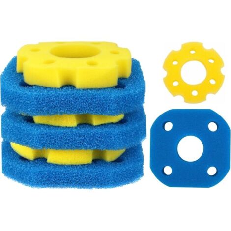 CPF-180 / CPF-250 Mousse filtrante Bassin – Mousse filtrante pour Filtre Bassin, Médias filtrants de Remplacement (3 x Bleu Grossier & 3 x Jaune Fin)