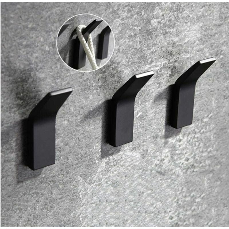 Csparkv - cpsarkv Crochet Adhésif 3 Pièces Crochet Mmural de Salle de Bain, Anti-rouille et étanche Porte Serviette avec Adhésif pour Peignoir,