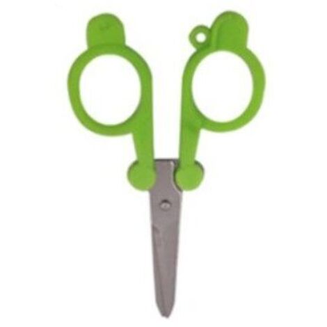 CPSARKV Vert - Ciseaux pliables, Longueur totale: 10 cm, Pour droitiers et gauchers, Classic