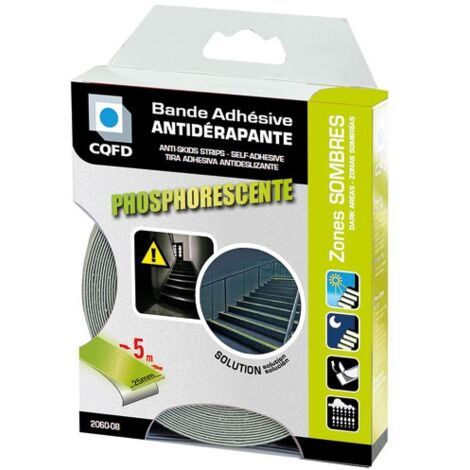 CQFD - Bande adhésive antidérapante phosphorescente 25 mm x 5 m