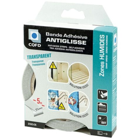 CQFD - Bande adhésive antiglisse transparente 25mm x5m