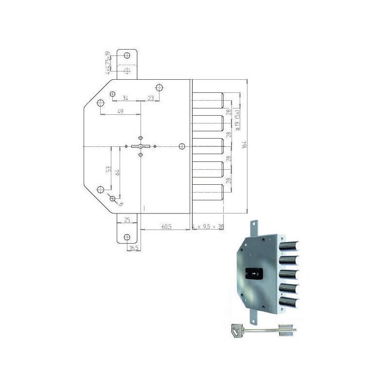 CR - Serratura Sic.Triplice Sx Dm 2105-11N