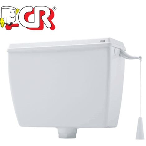 Cr cassetta alta esterna pvc  alfa a catenella bianca con coperchio per wc bagno