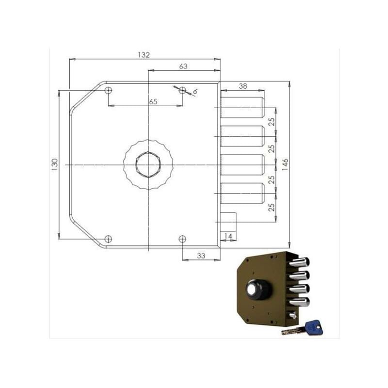 CR - Serratura Sicura Semplice Dx Pompa 3050 Mc