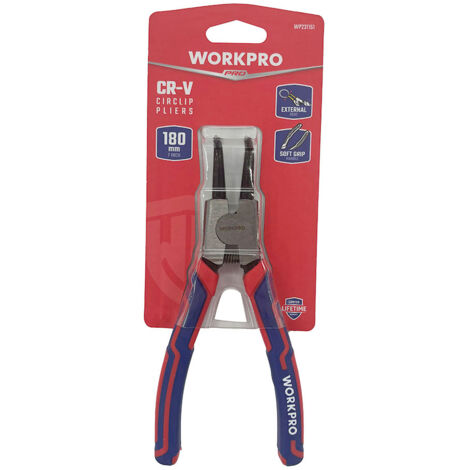 Cr-V Workpro Pince À Circlips Externe Coudée 180 Mm (7')