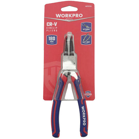 Cr-V Workpro Pince À Circlips Interne Coudée 180 Mm (7')