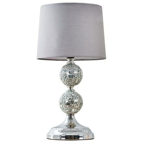 Crackle Bedside Lounge Table Lamp Tabered Light Shade