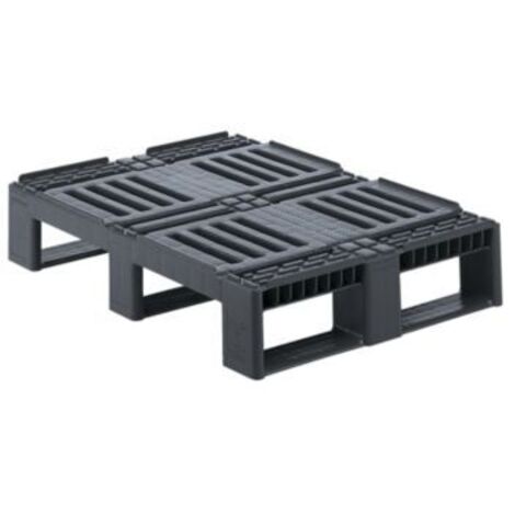 CRAEMER Kunststoffpalette L800xB600xH160mm3 Kufen mit 7 mm Rand HDPE grau
