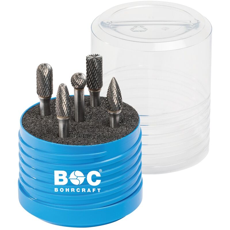 Md Set de fraises rotatives en Multibox R5 5 pièces// 1x 10,0 mm Forme b/c/d/f/g Bohrcraft 59001330006