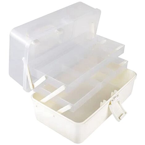 3 Layer Sewing & Craft Organizer Box With Handle - Clear Tackle Box For Art Supplies & Tools