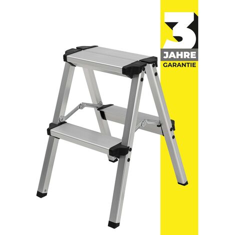 Craftfull Trittleiter CF-131A, 2-5 Stufen, Doppel-Klapptritt aus Aluminium, Anti-Rutsch, klappbar