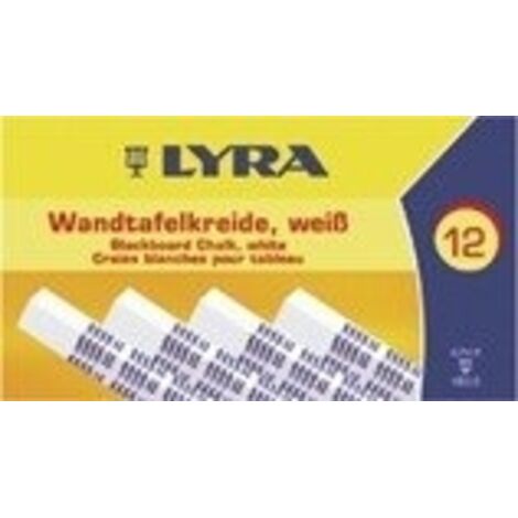 Craie pour tableaux noirs 13x13x90mm blanc 12 pièces LYRA 1 colis