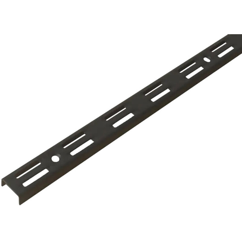 Crémaillère double perforation - Décor : Noir mat - Longueur : 1000 mm - ral : 9005 Element System