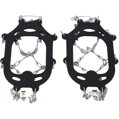 Crampons à Glace 19 Pointes Acier, Antidérapants pour Chaussures de Neige et Randonnée