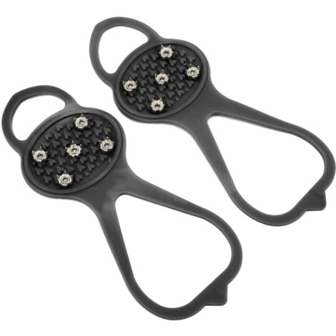 Crampons antidérapants 5 pointes pour chaussures d'hiver, adhérence puissante, taille S (24-34)