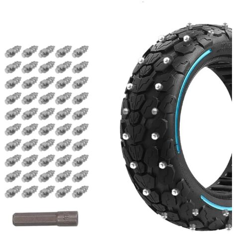Crampons antidérapants d'hiver pour vélos, résistants à l'usure, 50 pièces, pour pneus de trottinettes électriques, crampons pour pneus neige