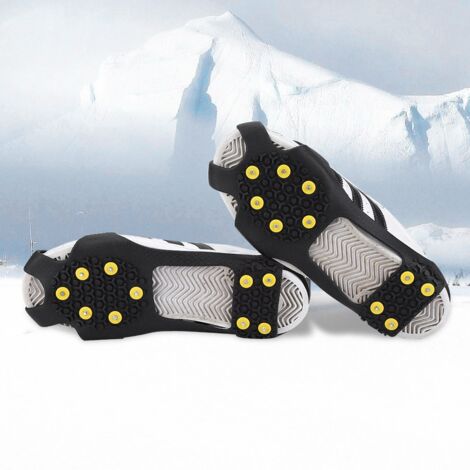 Crampons antidérapants pour neige et glace, équipement d'escalade et randonnée hivernale (Taille L)