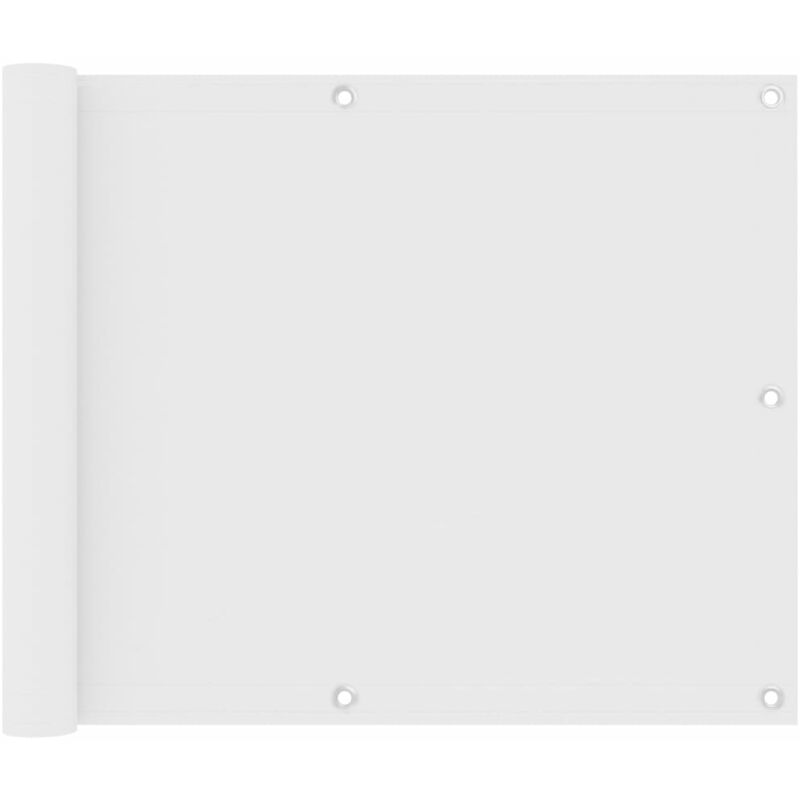 Cran de balcon Blanc 75x300 cm Tissu Oxford - Blanc