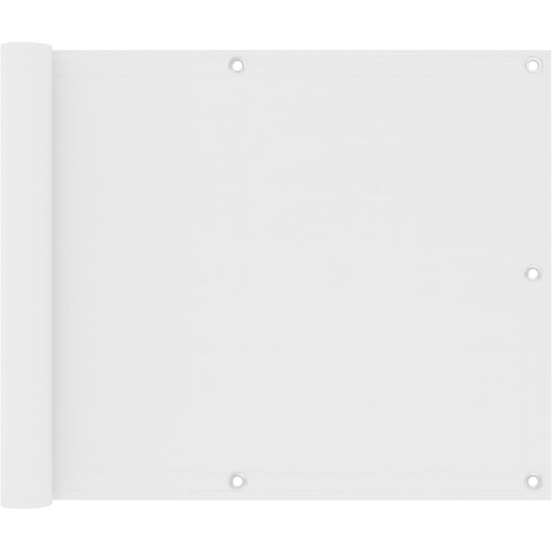 Cran de balcon Blanc 75x400 cm Tissu Oxford - Blanc