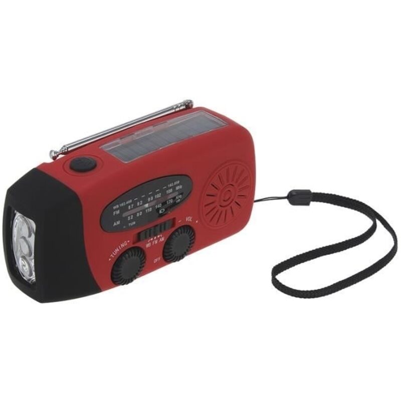 Crank solaire Radio main Dynamo AM - FM Météo Radio LED lampe de poche multi-fonctions