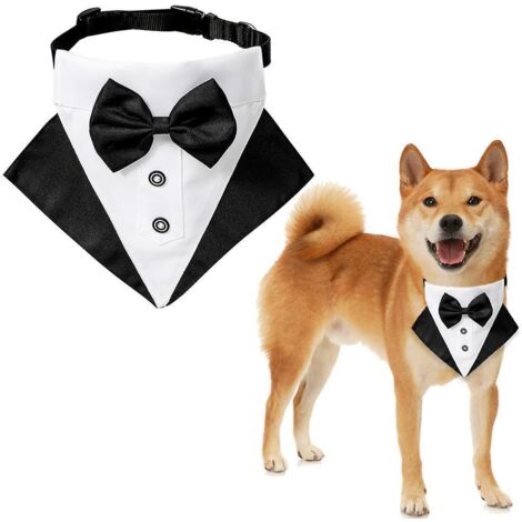cravate Formelle De Smoking Pour Chien (m-noir), Cravate De Mariage Pour Chien, Collier De Chien Rglable Avec Nud Papillon, Cravate Pour Chien De