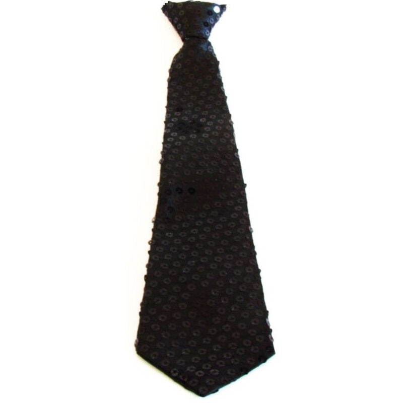 TrAdE Shop Traesio - Cravatta Paillettes Nero Teatro Paillette Raso Cravattino Frack Festa Ballo