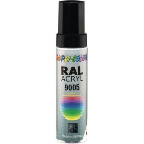 Crayon à vernis noir foncé brillant RAL 9005 12 ml 12 ml tige DUPLI-COLOR (Par 30)